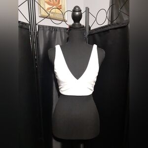 BP White Bra Tank Top White Size Medium V Neck Active Athletic Yoga